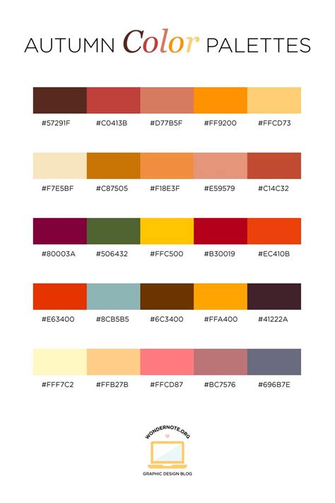 Autumn Color Inspiration Palette Color Palette Design Fall Color