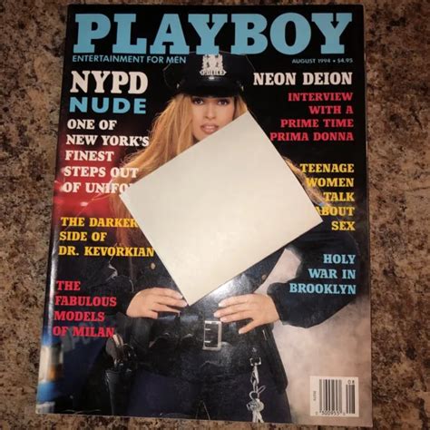 Vintage Playboy Magazine August Nypd Nude Neon Deion Dr Kevorkian Picclick