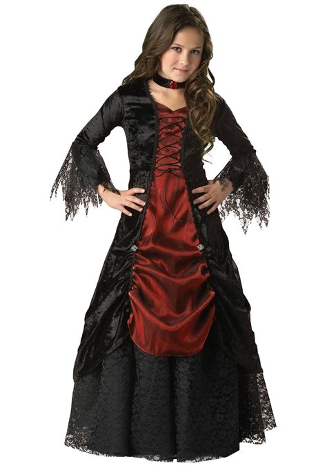 Girls Goth Vampire Costume Girls Traditional Vampira Costumes