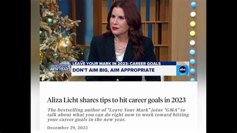 Aliza Licht Shares Tips To Hit Career Goals In 2023 On Gma Youtube
