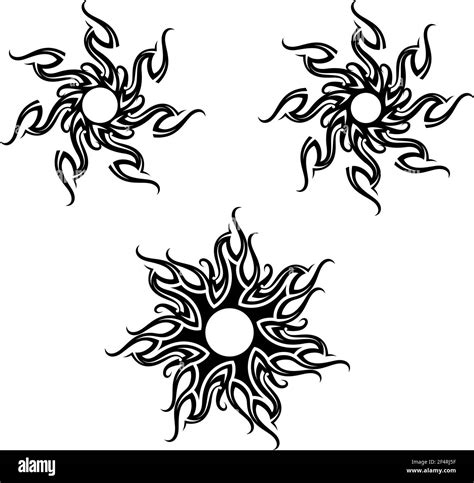 Tribal Tattoo Sun Design Vector Art Illustration Stock Vector Image