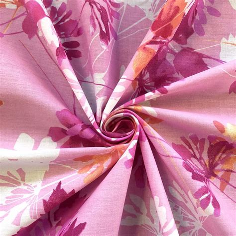 Kendall Pink Print Fabric Cotton Polyester Broadcloth 499yard