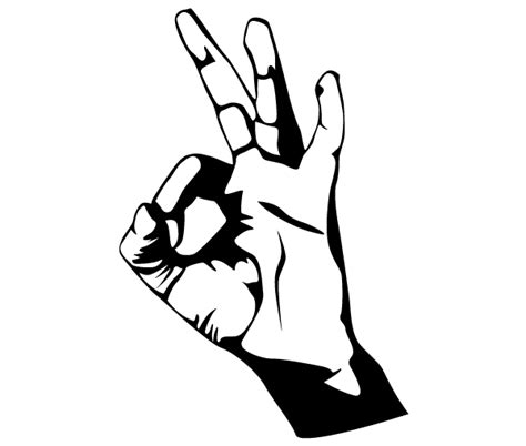 Hand Ok Sign Vector Image Download Free Vector Art Free Vectors