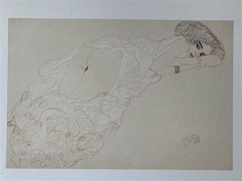 Gustav Klimt Reclining Nude Lying On Her Stomach And Facing Right For Sale In