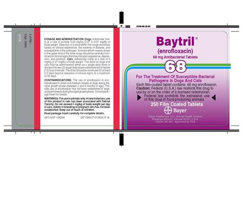 Baytril Fda Prescribing Information Side Effects And Uses