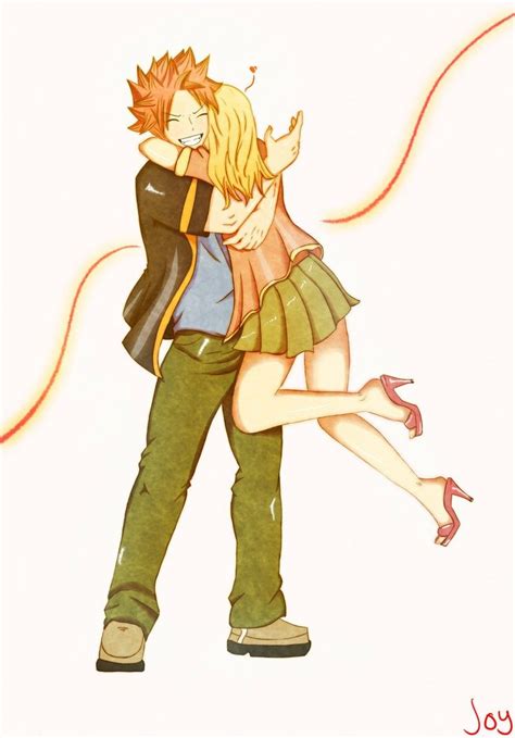 Natsu Lucy Hugging Nalu Couple Fairy Tail Fairy Tail Gruvia Fairy
