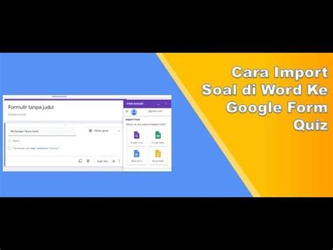 Cara cepat membuat soal di GOOGLE FORM - YouTube