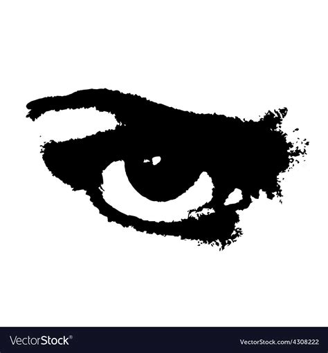 Grunge Angry Eye Royalty Free Vector Image Vectorstock