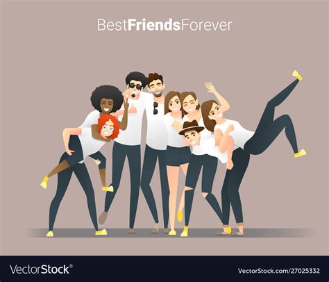 Group Young Friends Having Fun Together Royalty Free Vector