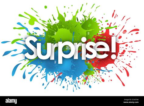 Surprise Word In Splashs Background Stock Photo Alamy