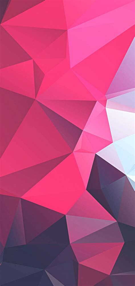 3d Pink Polygon Wallpaper 1440x3040