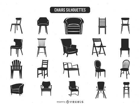 20 Chair Silhouettes Collection Vector Download