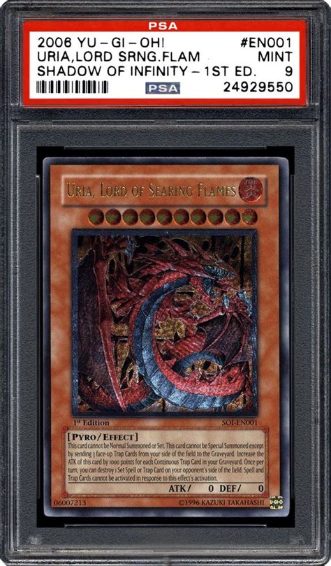2006 Yu Gi Oh Shadows Of Infinity 1st Edition Uria Lord Of Searing Flames Psa Cardfacts®