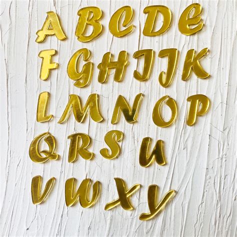175 Inch Gold Acrylic Alphabets Tulsi Resin Store