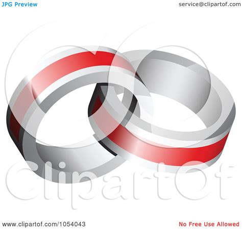 Royalty Free 3d Vector Clip Art Illustration Of A Red And Silver Rings