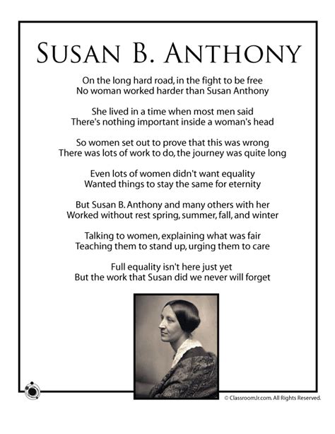 Black History Poems Womens History Month Poems For Kids Susan B