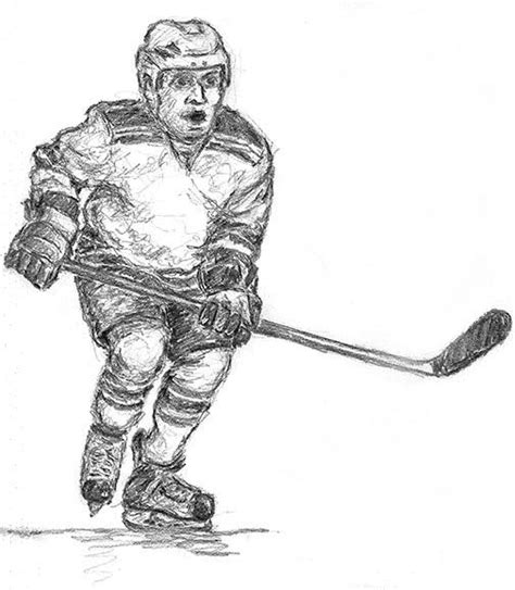 Hockey Player Sketch Sketches Hockey Players Humanoid Sketch