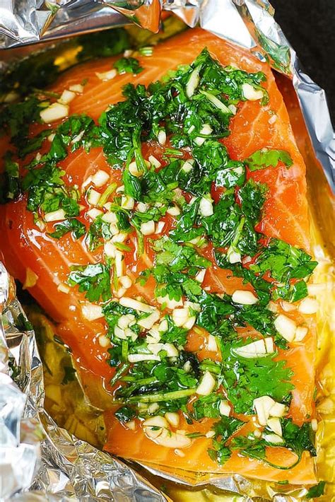 Discover the magic of the internet at imgur, a community powered entertainment destination. Cilantro Lime Honey Garlic Salmon (baked in foil) - Julia ...