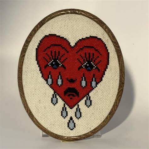 Grimm Crying Heart Cross Stitch Pattern Campxstitchs Ko Fi Shop Ko