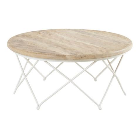 Une table ronde est plus conviviale car tout le monde se fait face. Table basse ronde en manguier naturel et fer blanc ...