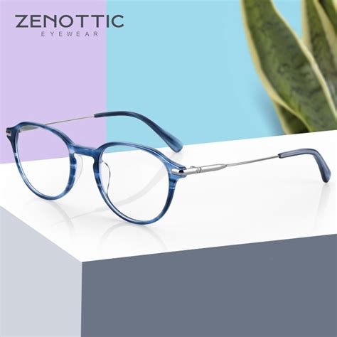 zenottic retro acetate round glasses frames for women optical myopia prescritpion eyeglasses