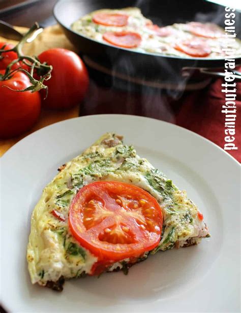 Tomato Basil And Spinach Egg White Frittata Peanut Butter And Fitness