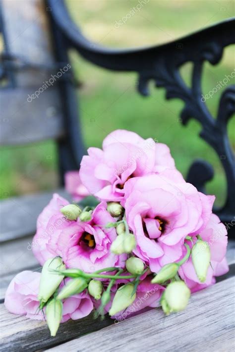 Beautiful Bouquet Of Eustoma Flowers Stock Photo By Belchonock