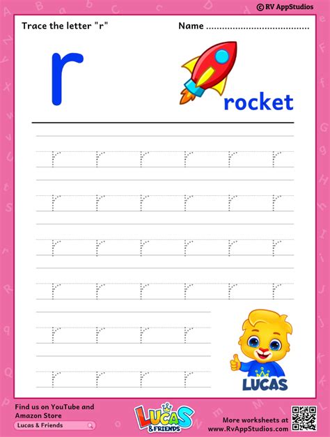 Trace Lowercase Letter R Worksheet For Free