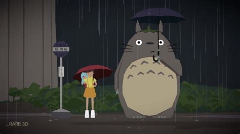 My Neighbor Totoro Bus Stop Scene 3d Model Youtube