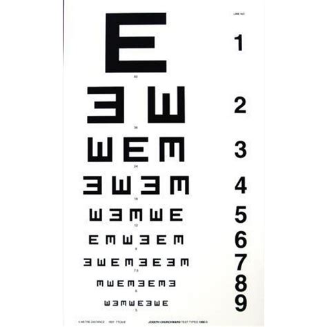 St John New Zealand Illiterate 3 Meter E Snellen Notation Eye Chart