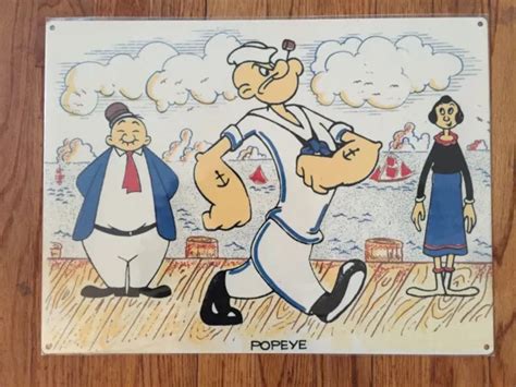 Popeye The Sailor Man Olive Oyl Wimpy Brutus Vintage Cartoon Poster Metal Sign £16 66 Picclick Uk