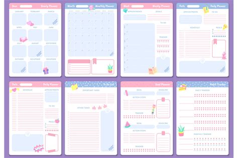 Cute Planner Templates Weekly Monthly And Yearly Planners To Do Lis