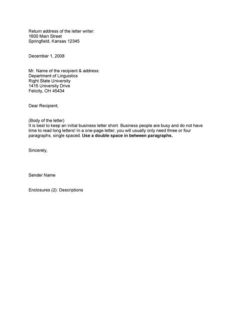 2 Page Business Letter Format Example