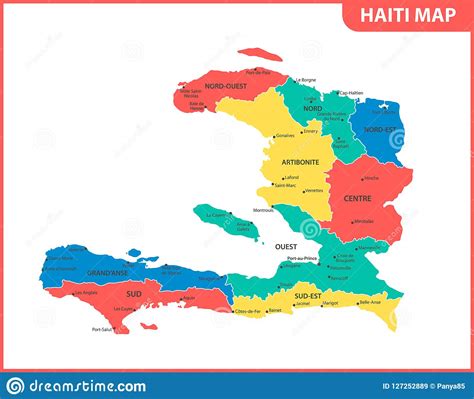 El Mapa Detallado De Haití Con Las Regiones O Estados Y Ciudades