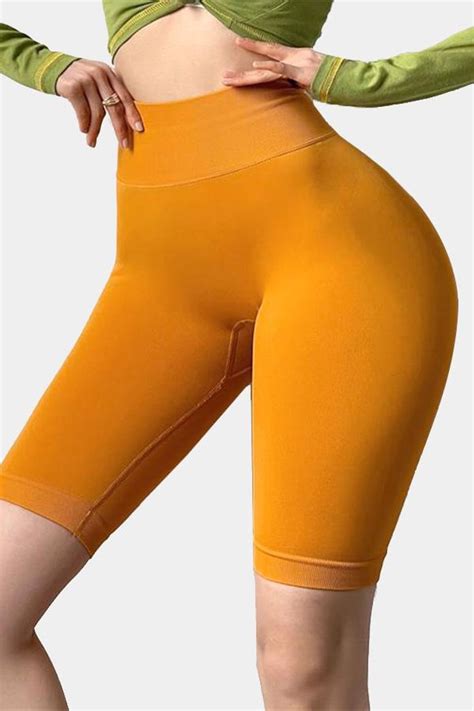 Attraco Womens Stretch Sexy Peach Hip High Waist Hip Lift Fitness Five Point Yoga Pants