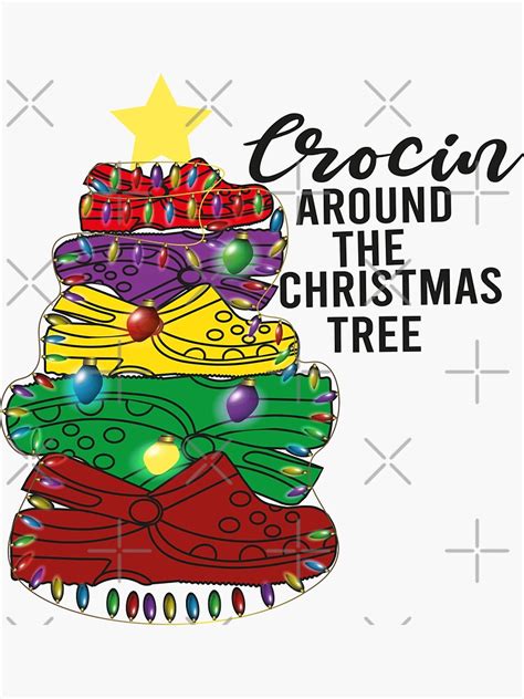 Crocin Around The Christmas Tree Funny Xmas 2020 T Sticker By Manshop Redbubble