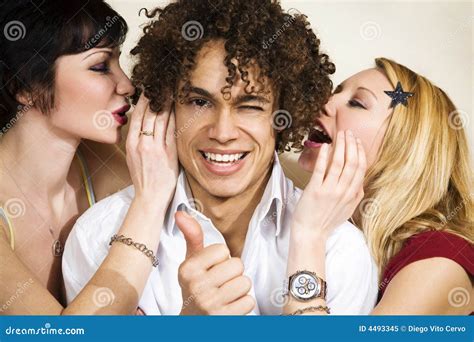 Threesome Stock Image Image Of Charming Mouth Friends 4493345