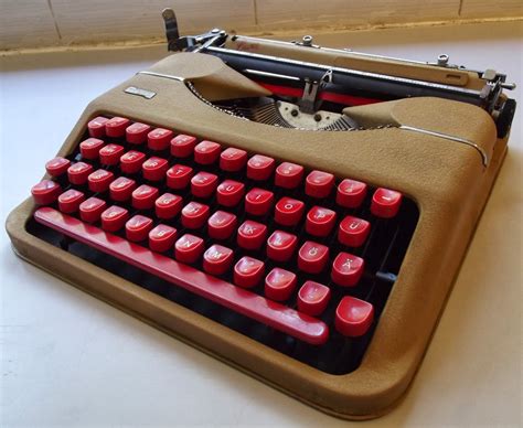 Oztypewriter Mustard Hot Montana Portable Typewriter Red Hot Keys As Temperatures Reach For