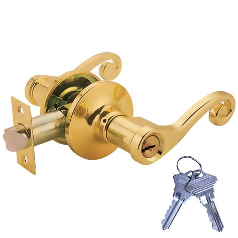 Premier Lock Brass Plated Light Commercial Duty Door Lever Lock Set