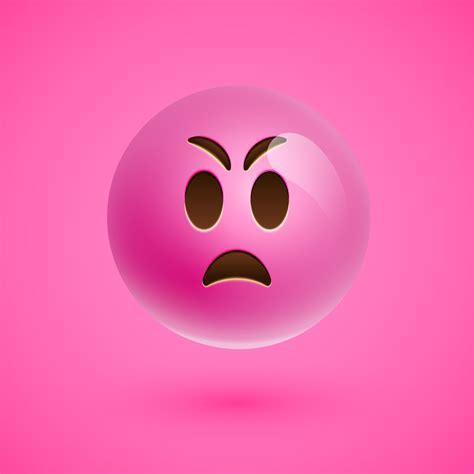 Pink Realistic Emoticon Smiley Face Vector Illustration 310173 Vector