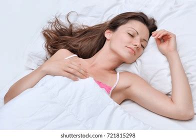 Beautiful Sexy Woman Sleeping White Bed Stock Photo 721815298
