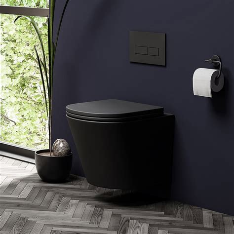 Arezzo Compact Topfront Flush Toilet Frame With Matt Black Flush