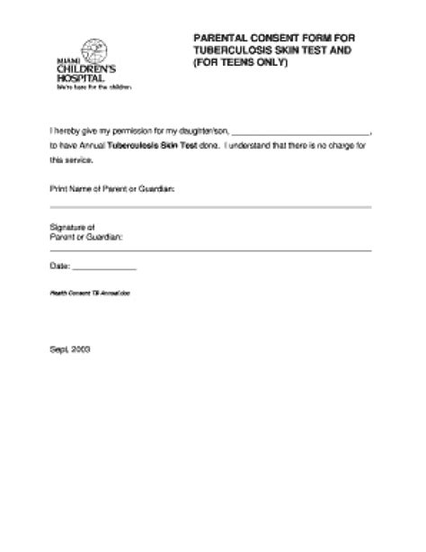 Printable Blank Tb Skin Test Form Template