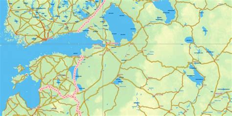 Europe Asia Vector Mercator Prj Map Topo Relief 01 Main Roads Cities