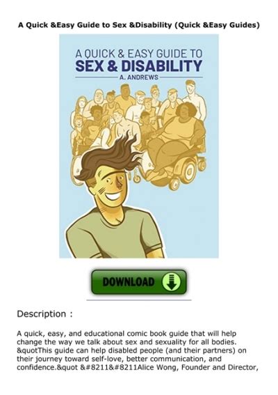 Pdf Download⚡ A Quick And Easy Guide To Sex And Disability Quick And Easy