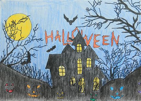 Tổng hợp hình vẽ đề tài lễ hội Halloween lớp 9 đẹp nhất 2020