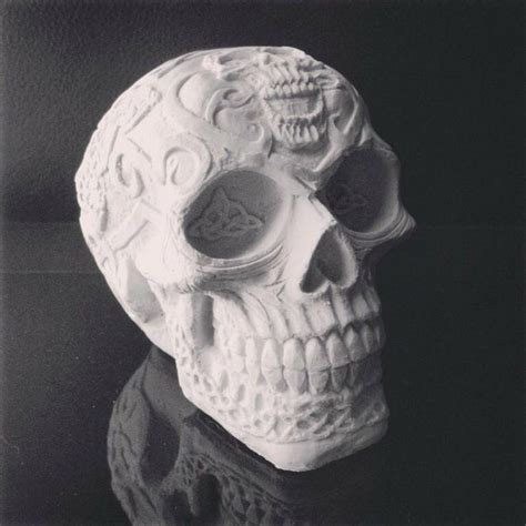 These super simple flowers will make you feel like a professional clay artist in no time you can use them to create so many unique items you may not be able. Skull Sculpture - Celtic Skull - Home Decor - Skull ...