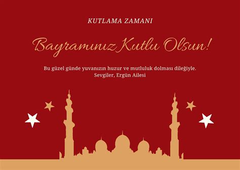 Ramazan Bayramı Kutlama Kartı Örnekleri Canva