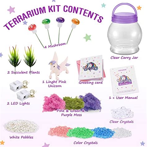 Light Up Unicorn Terrarium Kit For Kids Unicorns Ts For Girls Diy