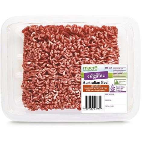 Macro Organic Lean Beef Mince 500g Woolworths